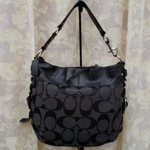 Authentic Zoe Black Signature Grey Hobo Bag